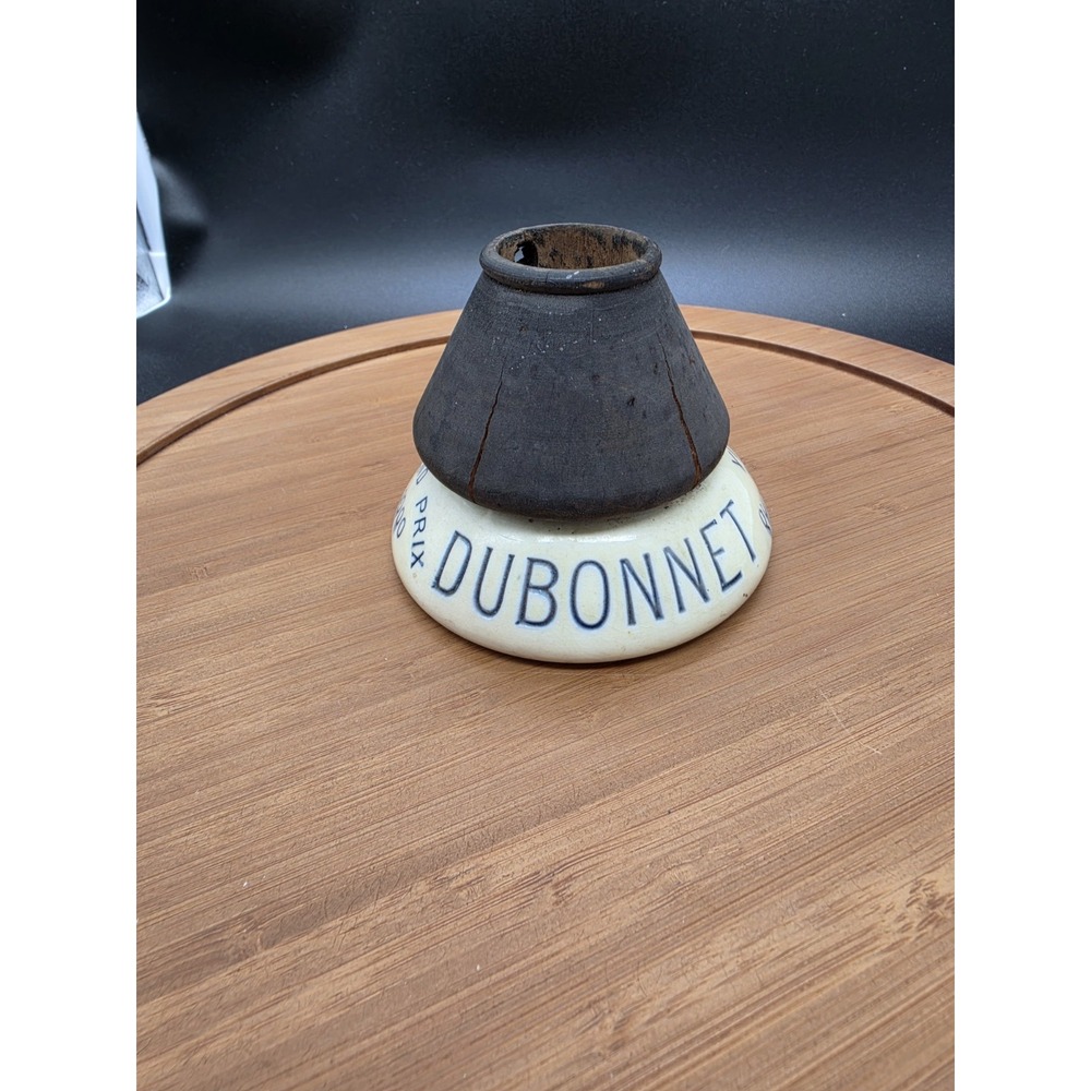 Antique French Advertising Match Striker Holder Dubonnet Ceramic Porcelain c1920